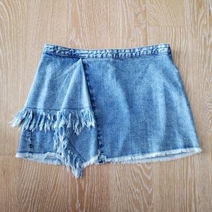 ZARA TRF ASYMMETRIC DENIM  MINI SKIRT